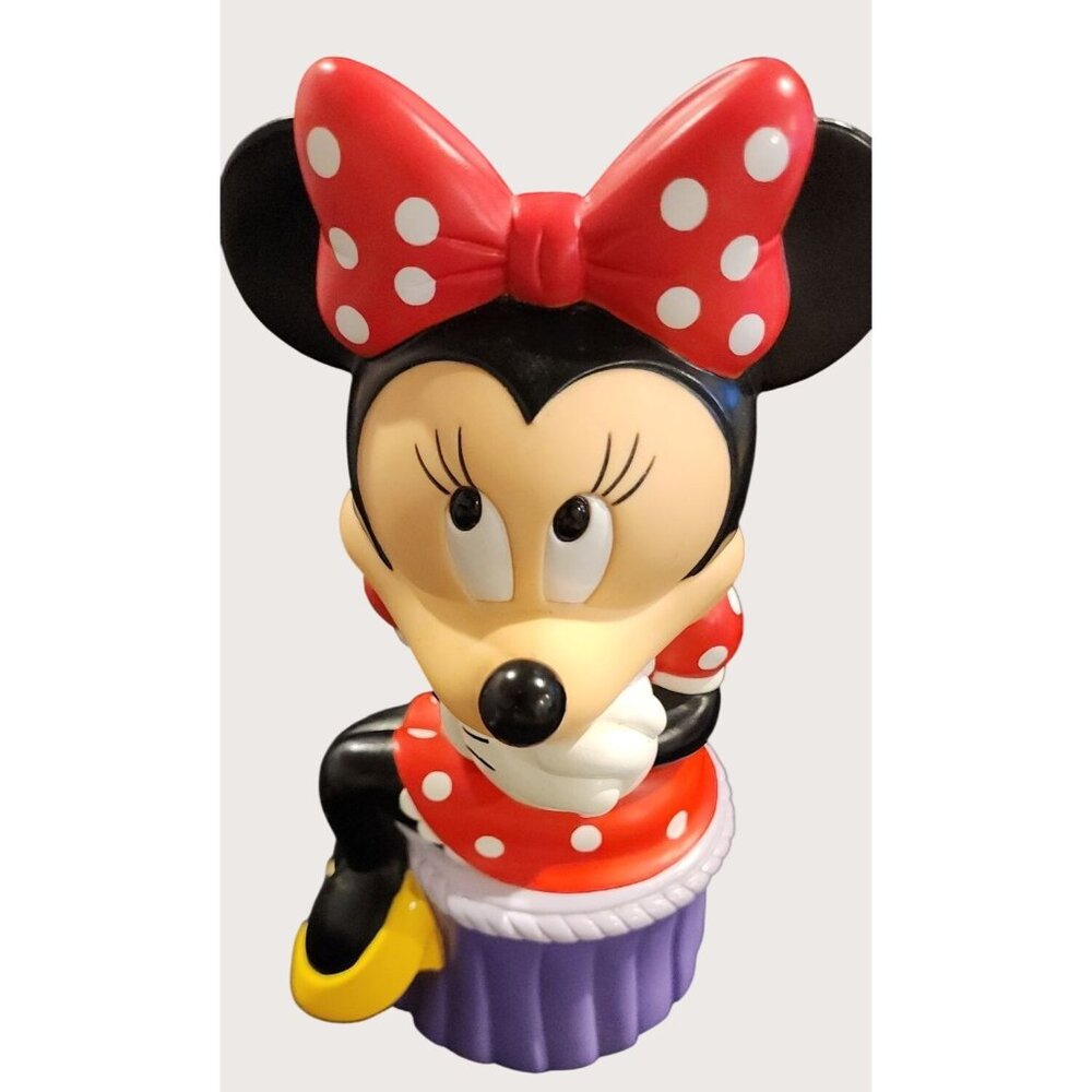 Minnie Mouse Applause Rubber Coin Bank Disney Collectible Red White Polka Dot Dr
